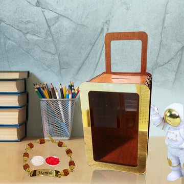 Chillaao Raksha Bandhan Piggy bank With Rakhi Hamper