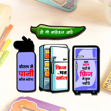 Chillaao MDF Fridge Magnet (Set Of 4 )