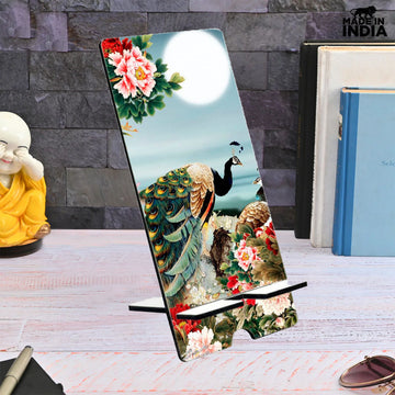 Chillaao Beautiful Peacock Artwork  Mobile Stand