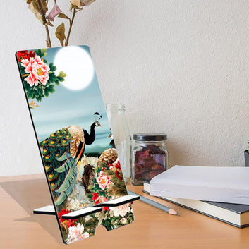 Chillaao Beautiful Peacock Artwork  Mobile Stand