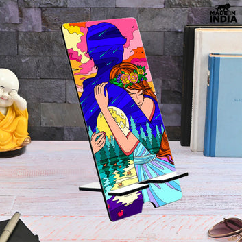 Chillaao Cute Copule Art Mobile Stand