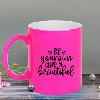 Chillaao Love is the beauty  neon Pink  mug