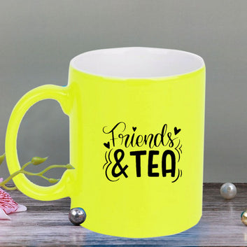 Chillaao Friends and Tea neon Yellow  mug