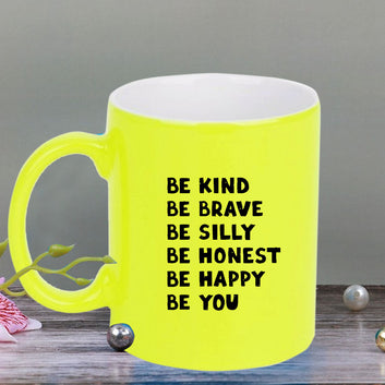 Chillaao Be Kind neon Yellow  mug