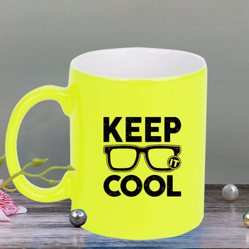 Chillaao Keep cool  neon Yellow  mug