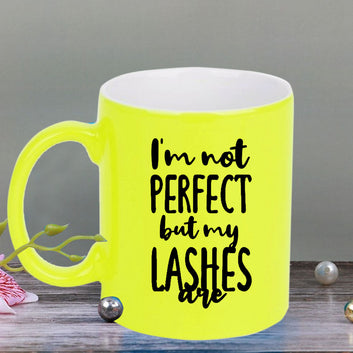 Chillaao I am not perfect neon Yellow  mug
