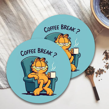 Chillaao Coffee Break Round Coaster (Set Of 4 )