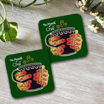 Chillaao Me , Myself & Chai Square Coaster ( Set Of 4 )