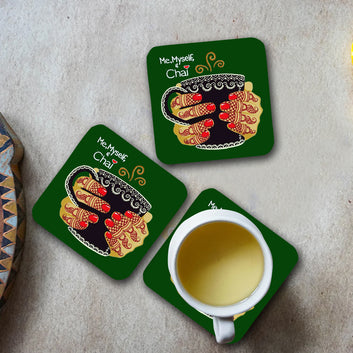 Chillaao Me , Myself & Chai Square Coaster ( Set Of 4 )