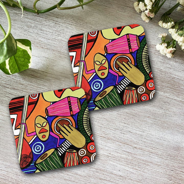 Chillaao Grand Rajasthan Painting Square Coaster ( Set Of 4 )