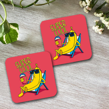 Chillaao Super Cool Square Coaster ( Set Of 4 )