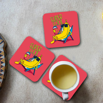 Chillaao Super Cool Square Coaster ( Set Of 4 )