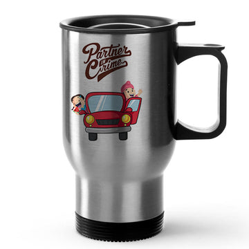 Partner In Crime Silver Tavel Mug 470ml