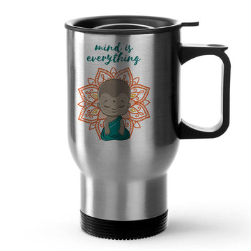 Mind Is Everything Silver Tavel Mug 470ml