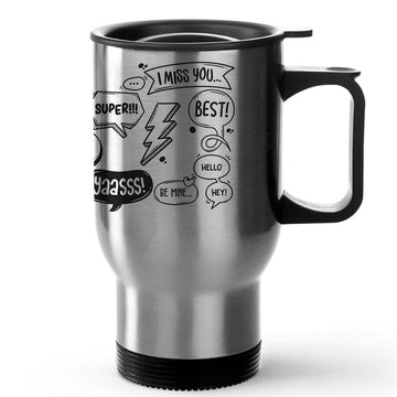 Positive Words Silver Tavel Mug 470ml