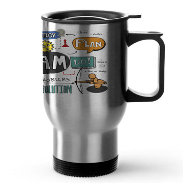 Team Motivation Silver Tavel Mug 470ml