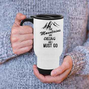 Mountains Are Calling White Travel Mug 470ml