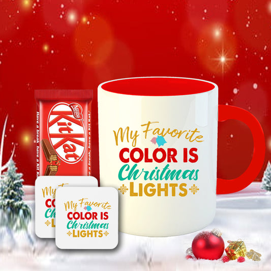 Chillaao Christmas light Coffee Mug With Coaster