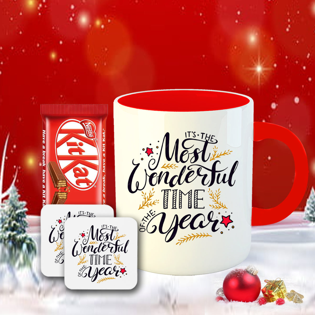 Chillaao Most wonderful time year Coffee Mug With Coaster