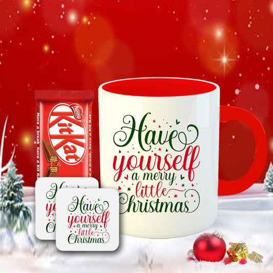 Chillaao Merry little Christmas  Coffee Mug With Coaster