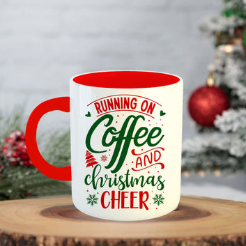 Chillaao Coffee and Christmas Cheer Coffee Mug With Coaster