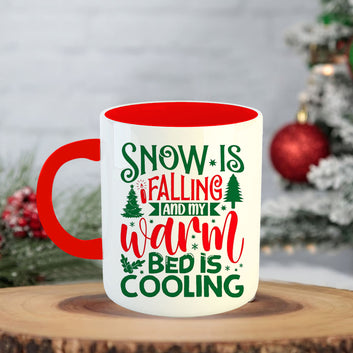 Chillaao Snow is falling  Coffee Mug With Coaster