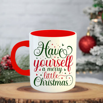 Chillaao Merry little Christmas  Coffee Mug With Coaster