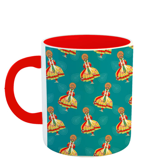 Chillaao kathakali dance pattern  red Mug