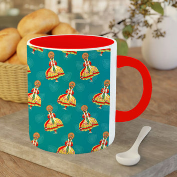Chillaao kathakali dance pattern  red Mug