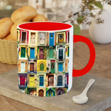 Chillaao colourful Darvaja  red Mug