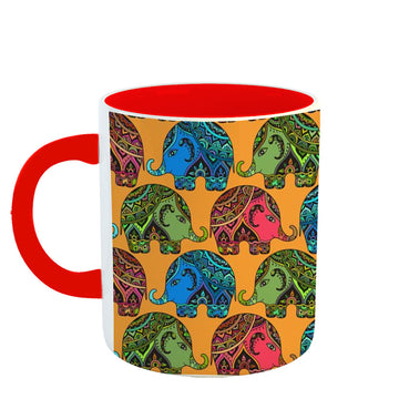 Chillaao elephant fusion pattern red Mug