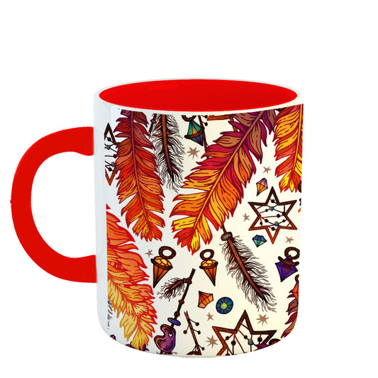 Chillaao colourful pankh red Mug