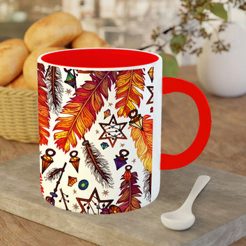 Chillaao colourful pankh red Mug