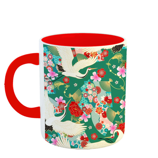 Chillaao swan and flowers red Mug
