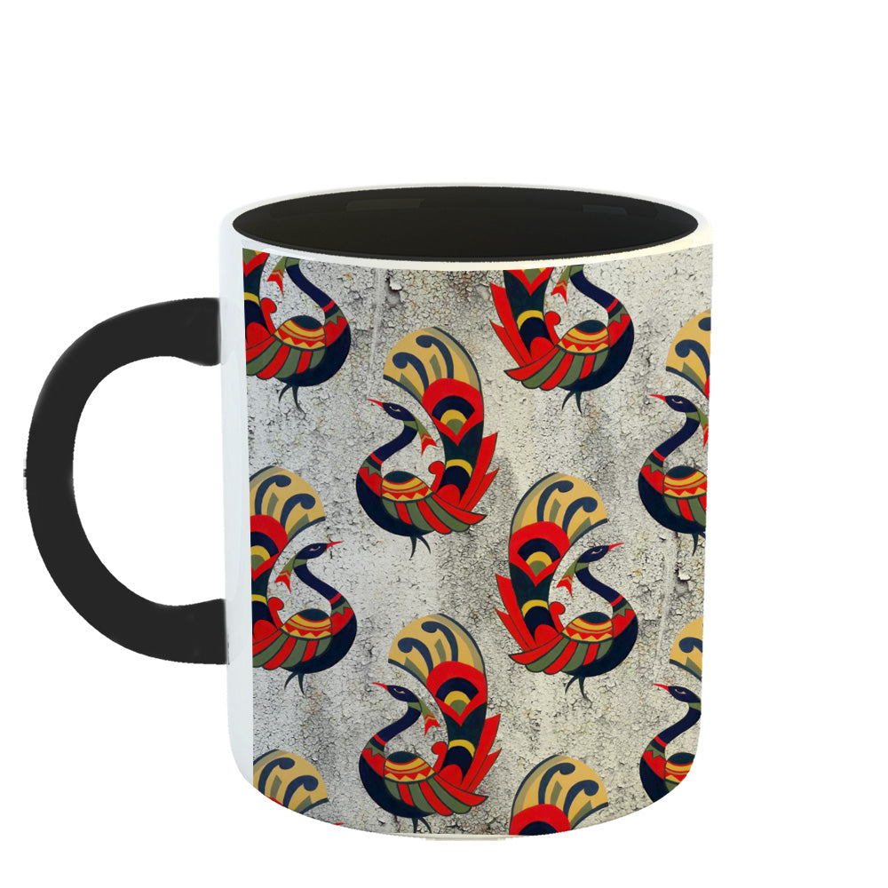 Chillaao Chillaao Mor pattern 3 Tone Black Mug