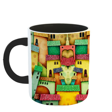 Chillaao colourful old makan  3 Tone black Mug