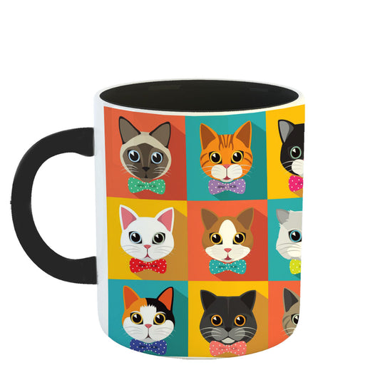 Chillaao colourful billi  3 Tone black Mug