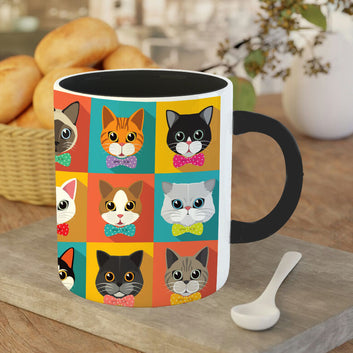 Chillaao colourful billi  3 Tone black Mug