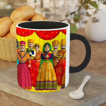 Chillaao dancing kathputli  3 Tone black Mug