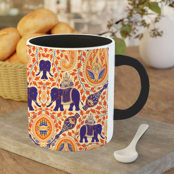 Chillaao Hathi doodle art 3 Tone black Mug