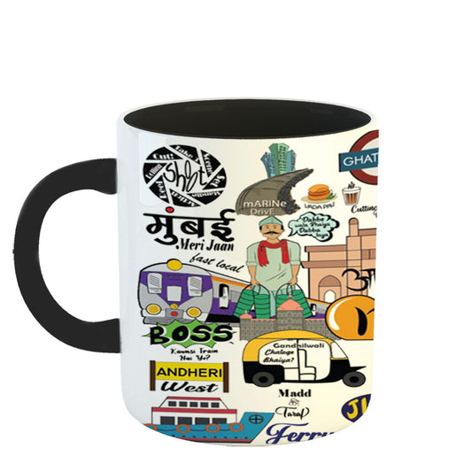 Chillaao mumbai meri jaan art 3 Tone black Mug