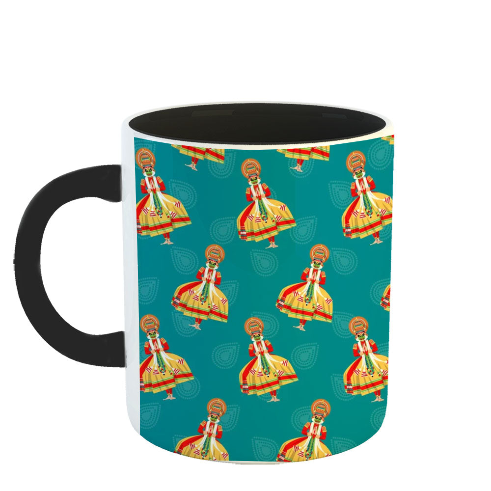 Chillaao kathakali dance pattern  black Mug