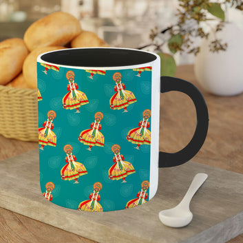 Chillaao kathakali dance pattern 3 Tone black Mug