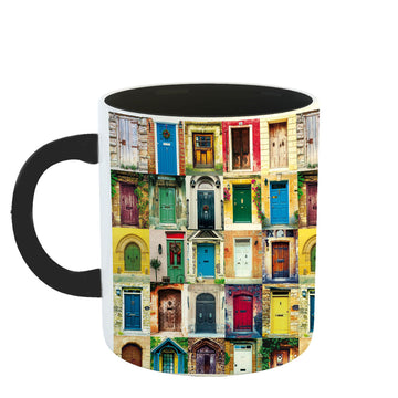 Chillaao colourful Darvaja 3 Tone  black Mug