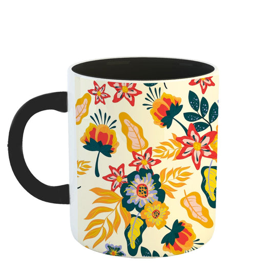 Chillaao Handpainted chitra 3 Tone  black Mug