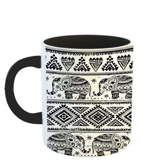 Chillaao elephant mandala art 3 Tone black Mug