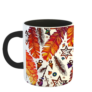 Chillaao colourful pankh  3 Tone black Mug