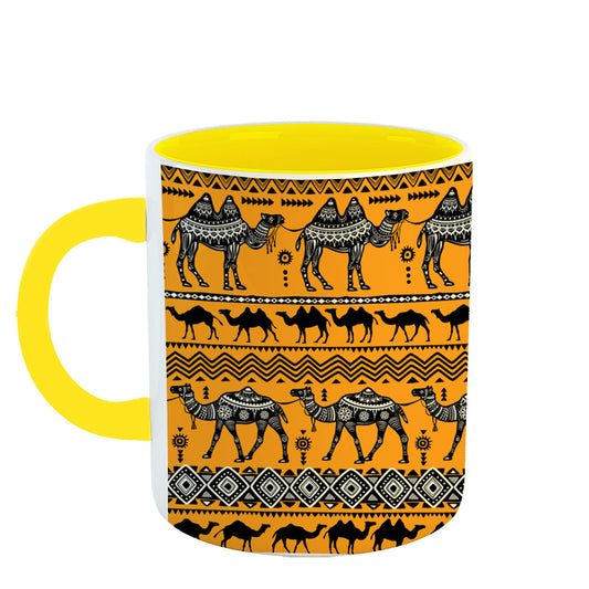 Chillaao camel in registan  Yellow Mug