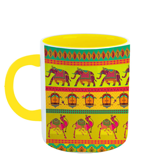 Chillaao Hathi Camel Doole Yellow Mug