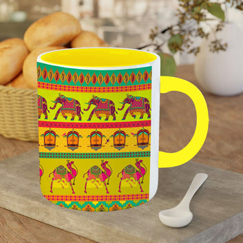 Chillaao Hathi Camel Doole Yellow Mug